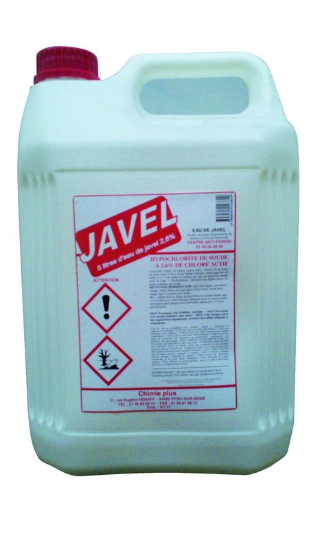 Eau de javel - Les 3 bidons de 5 litres Eau de javel - Les 3 bidons de 5 litres