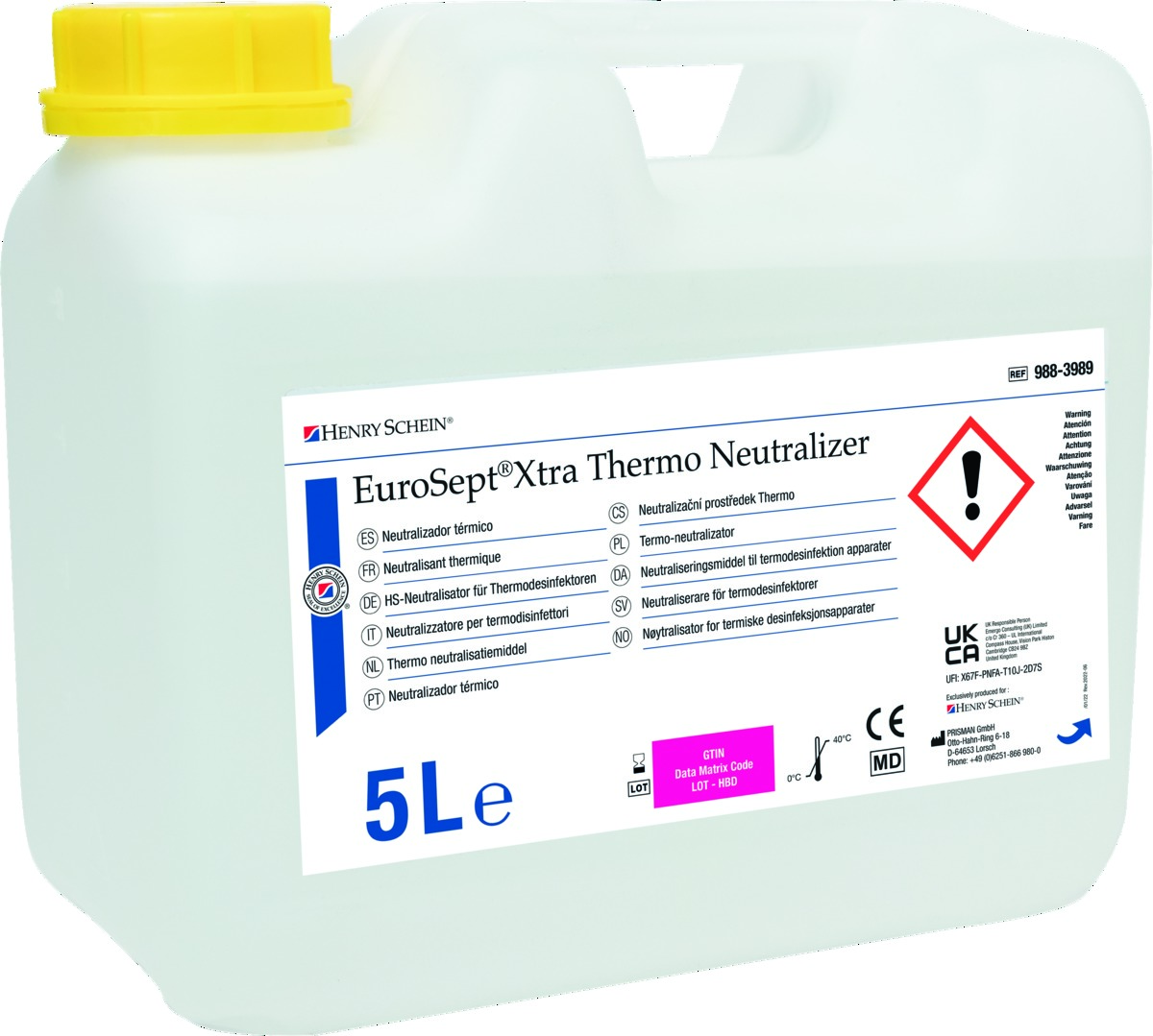 EuroSept Xtra Thermo neutralisant - Bidon de 5L - HENRY SCHEIN EuroSept Xtra Thermo neutralisant - Bidon de 5L - HENRY SCHEIN