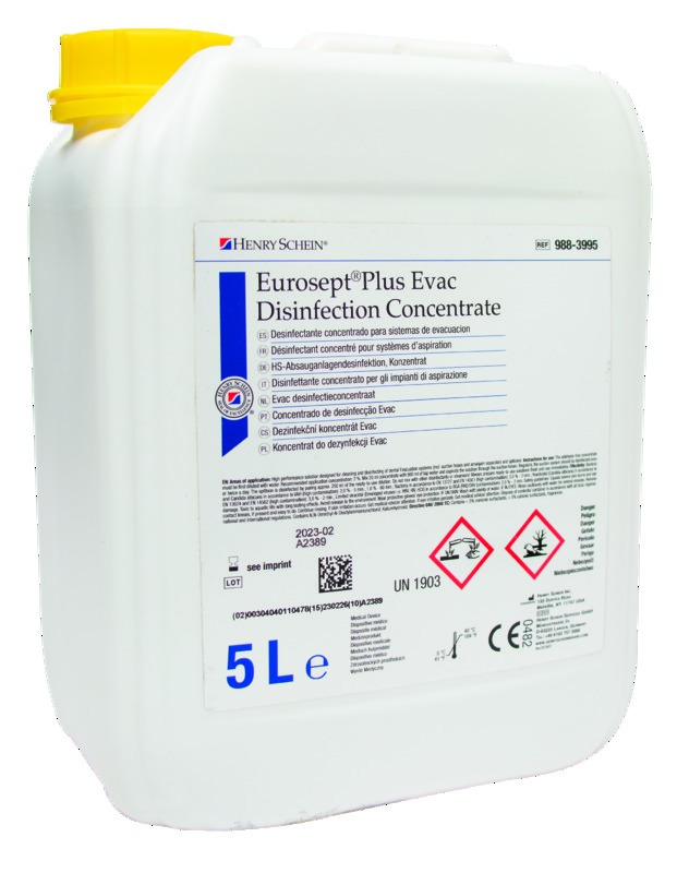 Eurosept Plus Evac Désinfection Concentré - Bidon de 5L - Henry Schein Eurosept Plus Evac Désinfection Concentré - Bidon de 5L - Henry Schein